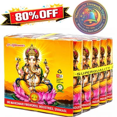 4 inch Super Mega DLX Ganesh 20 Ply Sivakasi Crackers
