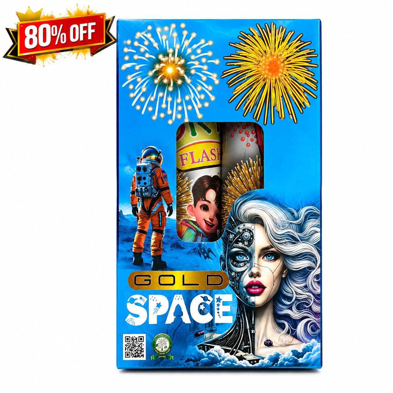 Gold Space 3½ Inch Aerial Fancy 2 Pcs Sivakasi Fireworks | CrackersExpo