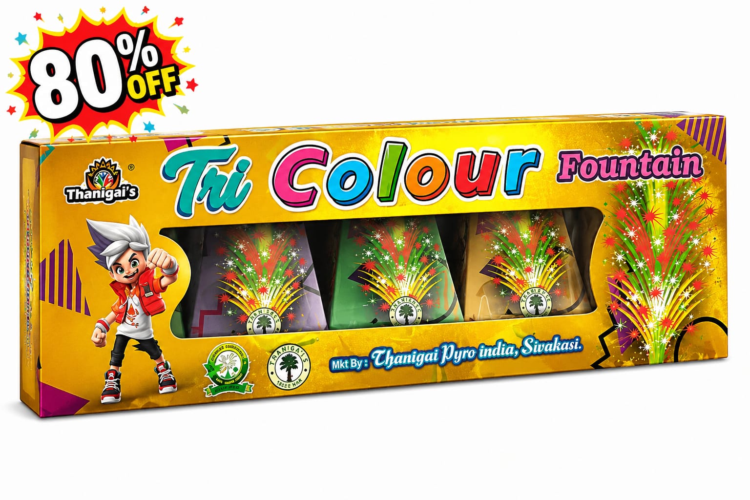 Tri Colour Fountain CrackersExpo
