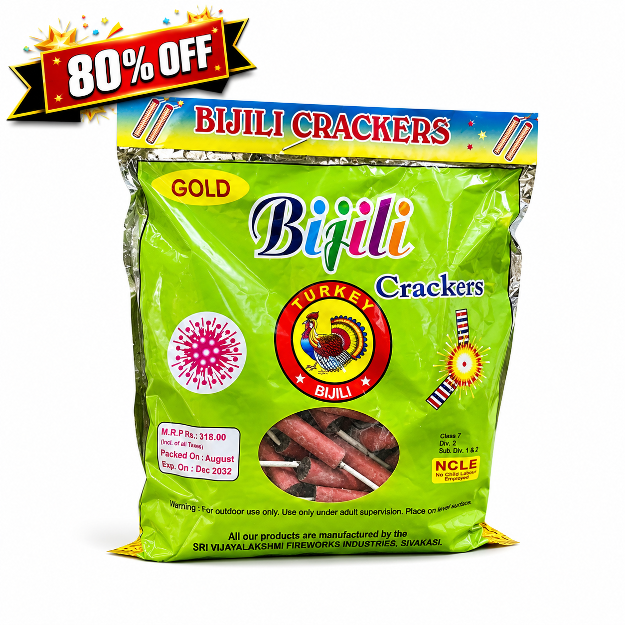 Red Bijili 100Pcs Pack Premium Sivakasi Bijili Crackers | CrackersExpo