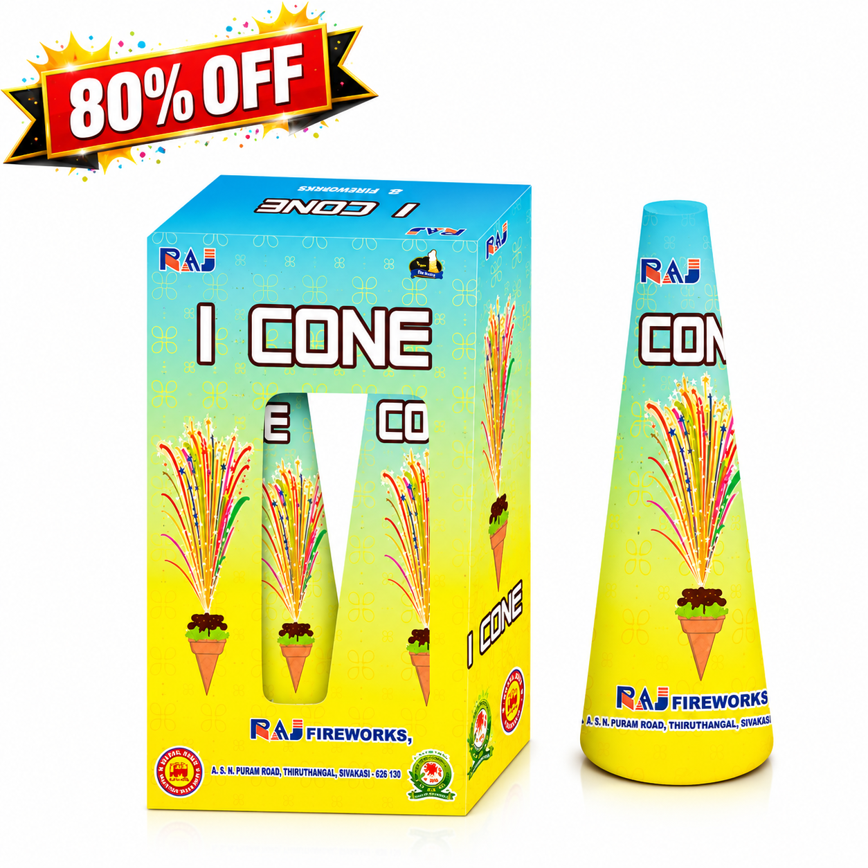 I Cone 2Pcs fireworks