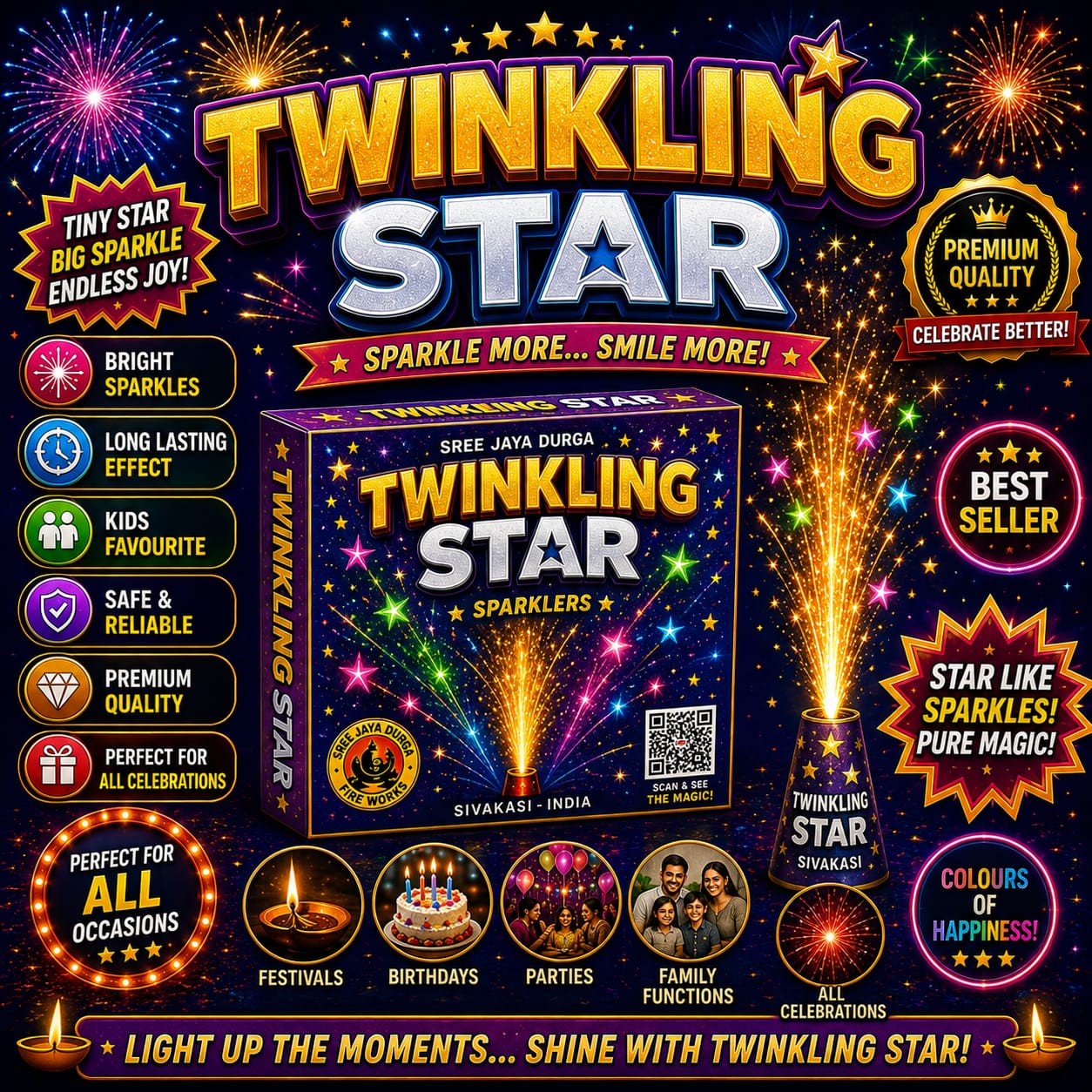 Twinkling Star Crackers – Premium Sparkling Fireworks | CrackersExpo