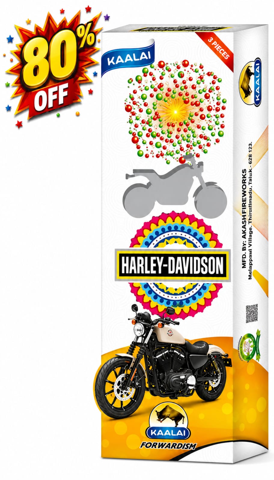 3½ Inch Harley-Davidson Aerial Fancy 3 Pcs