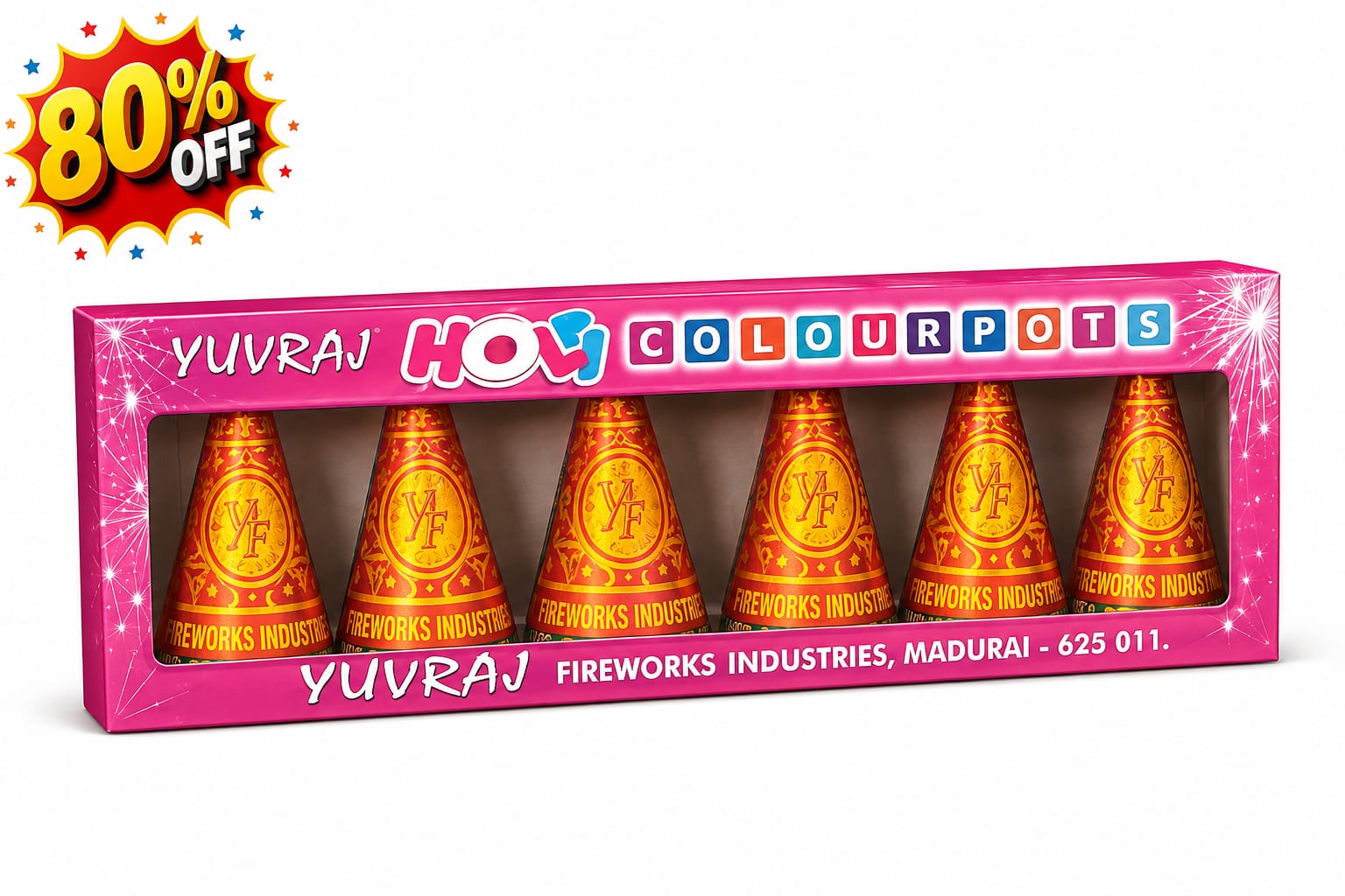 Holi Gaint 6Pcs Colourful Fireworks
