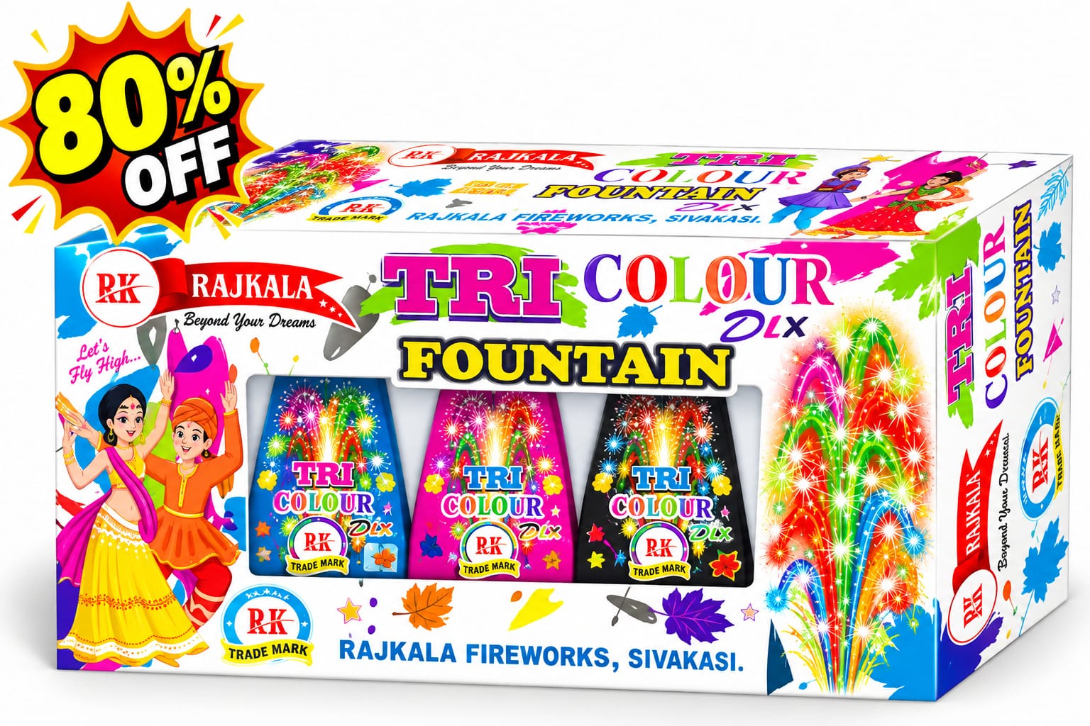 Tri Colour Deluxe Fountain 3Pcs